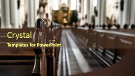  Presentation with worship - PPT layouts enhanced with empty-benches-in-cathedral-close background and a tawny brown colored foreground