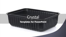  Presentation with plastic container - Cool new presentation design with empty-black-plastic-disposable-food backdrop and a dark gray colored foreground