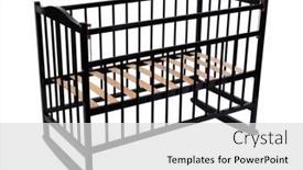  Presentation with black baby - Beautiful slides featuring empty-black-wooden-baby-furniture backdrop and a light gray colored foreground
