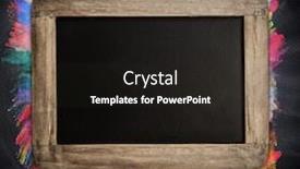  Presentation with powder - Colorful PPT theme enhanced with empty-blackboard-with-colored-powder backdrop and a dark gray colored foreground