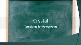  Presentation with blackboard - PPT theme with empty-blackboard-with-green-frame and a ocean colored foreground