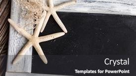  Presentation with starfish - Beautiful presentation theme featuring empty-blackboard-with-starfish backdrop and a dark gray colored foreground