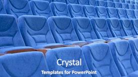  Presentation with cinema - Amazing presentation having empty blue chairs at cinema or theater backdrop and a teal colored foreground