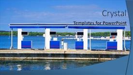  Presentation with gas station - Slide deck enhanced with empty-boat-gas-station-gas background and a light blue colored foreground