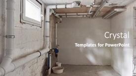  Presentation with boiler - Presentation design with empty-boiler-room-after-water background and a gray colored foreground