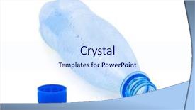  Presentation with crystal for drop of water on w - PPT theme with empty bottle and water drop background and a sky blue colored foreground
