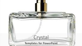  Presentation with perfume - Presentation design having empty bottle of perfume background and a white colored foreground
