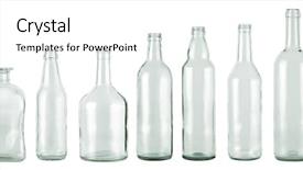  Presentation with bottle - PPT layouts enhanced with empty bottles collection colorless isolated background and a white colored foreground