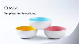  Presentation with pyramid success - Presentation design with empty bowls formed into pyramid background and a sky blue colored foreground