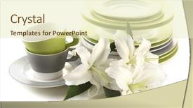  Presentation with empty - Audience pleasing PPT layouts consisting of empty bowls plates and cups isolated on white backdrop and a soft green colored foreground