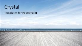  Presentation with sea floor - Cool new presentation theme with empty brick floor and blue backdrop and a light blue colored foreground