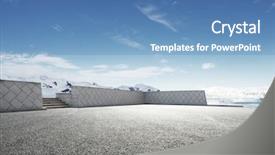  Presentation with mountain help - Amazing slides having empty brick ground with sonw backdrop and a  colored foreground