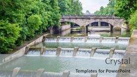  Presentation with bridges - Slide set featuring empty-bridges-river-banks background and a lemonade colored foreground