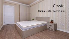 Presentation with mattress - Amazing slide set having empty brown bedroom with bare backdrop and a light gray colored foreground