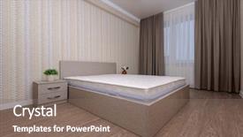  Presentation with brand - Presentation design consisting of empty brown bedroom with bare background and a violet colored foreground