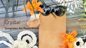  Presentation with brown - PPT theme with empty-brown-book-mock-up background and a coral colored foreground