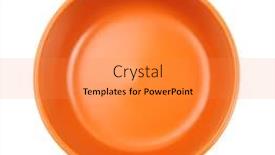  Presentation with clay - PPT theme featuring empty brown clay plate isolated on white background and a gold colored foreground