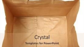  Presentation with brown paper bag - Presentation consisting of empty brown paper bag background and a coral colored foreground