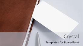  Presentation with diary - Cool new presentation with empty business card with diary and pen backdrop and a light gray colored foreground