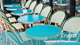  Presentation with paris france war - Audience pleasing PPT layouts consisting of empty cafe terrace in paris backdrop and a  colored foreground