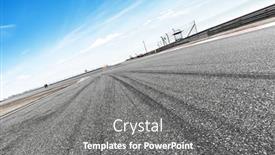  Presentation with car racing - PPT layouts consisting of empty-car-racing-track background and a gray colored foreground