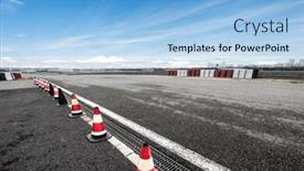  Presentation with car racing track - PPT theme enhanced with empty-car-racing-track background and a light blue colored foreground