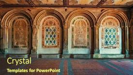  Presentation with new york city - Cool new slide deck with empty-central-park-with-few backdrop and a tawny brown colored foreground