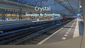  Presentation with corona - Presentation theme having empty-central-station-during background and a ocean colored foreground