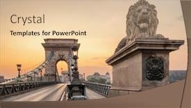  Presentation with danube - Slide deck featuring empty-chain-bridge-on-danube background and a lemonade colored foreground