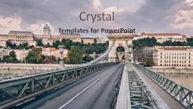  Presentation with budapest - Colorful slide set enhanced with empty-chain-bridge-on-danube backdrop and a light gray colored foreground