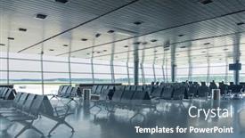  Presentation with departure - Beautiful PPT layouts featuring empty-chairs-in-the-departure backdrop and a ocean colored foreground