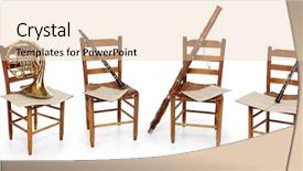  Presentation with sheet music - Amazing presentation having oboe sitting on empty chair backdrop and a lemonade colored foreground