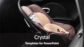  Presentation with child safety - PPT layouts with empty child safety seat background and a dark gray colored foreground