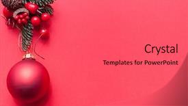  Presentation with christmas red - Colorful slide deck enhanced with empty christmas background decorative ball backdrop and a gray colored foreground