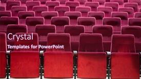  Presentation with red movie - PPT layouts consisting of empty-cinema-hall-with-red background and a tawny brown colored foreground