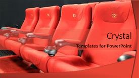  Presentation with cinema - Amazing slide deck having empty cinema seats backdrop and a red colored foreground