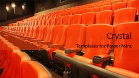  Presentation with chairs - Beautiful slides featuring empty cinema with comfortable chairs backdrop and a  colored foreground
