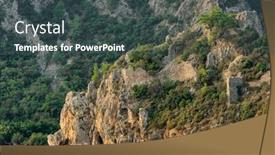  Presentation with ancient village - Slide set having empty-cirali-olympos-beach background and a dark gray colored foreground