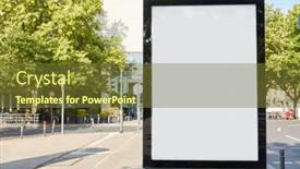  Presentation with poster - Amazing slide set having empty-city-light-poster-mock backdrop and a tawny brown colored foreground