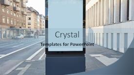  Presentation with city - Presentation design consisting of empty-city-light-poster-mock background and a light blue colored foreground