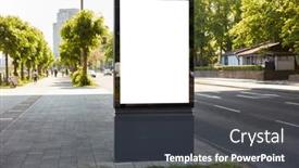  Presentation with poster - Audience pleasing PPT theme consisting of empty-city-light-poster backdrop and a dark gray colored foreground