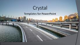  Presentation with vancouver city - Audience pleasing PPT theme consisting of empty city road go backdrop and a light blue colored foreground