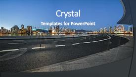  Presentation with vancouver city - Beautiful slide set featuring empty city road go backdrop and a teal colored foreground
