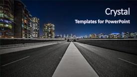  Presentation with vancouver city - Slide set featuring empty city road go background and a navy blue colored foreground