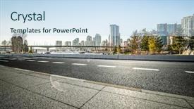  Presentation with vancouver city - Slide set consisting of empty city road with skyline background and a sky blue colored foreground