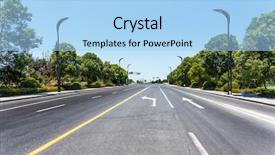  Presentation with road - Colorful slide deck enhanced with empty city road backdrop and a light blue colored foreground