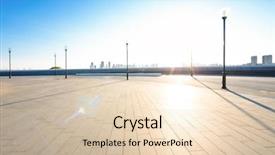  Presentation with city for - PPT layouts enhanced with empty city square in harbin background and a lemonade colored foreground