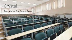  Presentation with back school - Slides enhanced with empty-classroom-university-or-collage background and a lemonade colored foreground