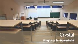  Presentation with back school - Amazing theme having empty-classroom-university-or-collage backdrop and a coral colored foreground