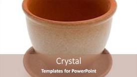  Presentation with clay - Beautiful PPT layouts featuring empty clay flower pot with saucer isolated on white backdrop and a coral colored foreground